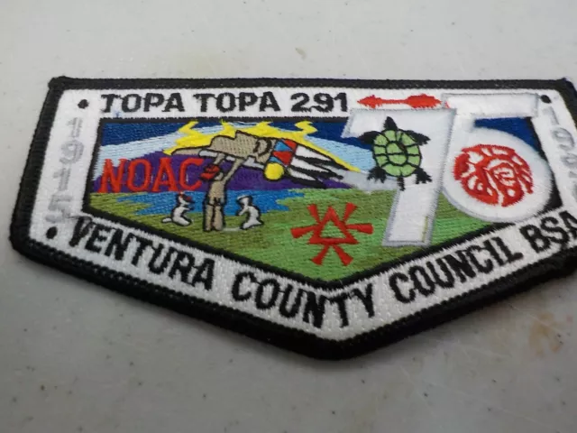 Order of the Arrow:Topa Topa Lodge 291,1915-1990 Flap 75 years with BSA NOAC 90