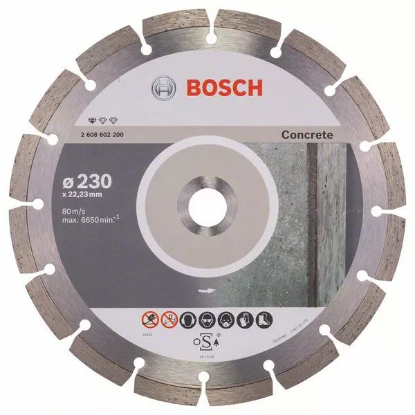 Bosch Disque à Tronçonner Diamanté Standard pour Concrete,230 x 22,23 x 2,3 X 10