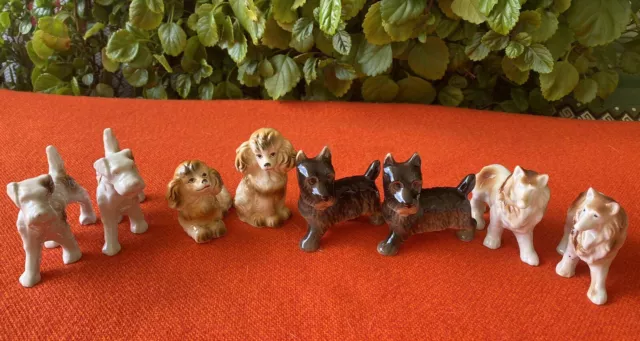 VTG Lot Of 4Pairs Porcelain Dog Figurines - Mixed Sizes & Breeds EXCON 3