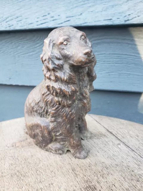 Antique Springer Spaniel metal figurine 5"