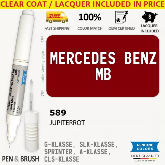 589 Touch Up Paint for Mercedes Benz MB Red G KLASSE SLK SPRINTER A CLS B VITO V