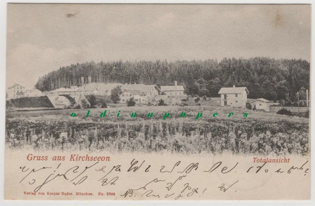 Gruß aus Kirchseeon Ebersberg rare Ansicht Lichtdruckkarte 1903