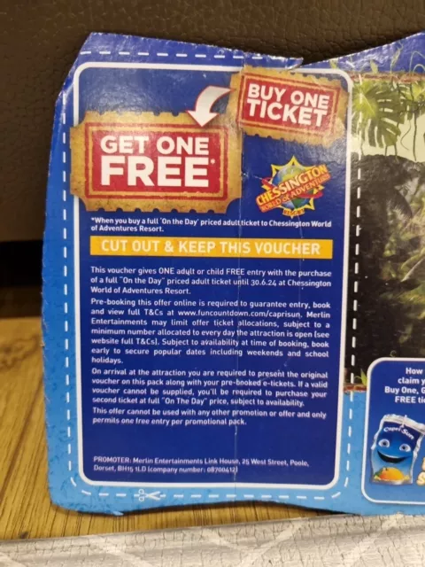 2 for 1 Entry Voucher To Chessington World Of Adventures- 1 Voucher