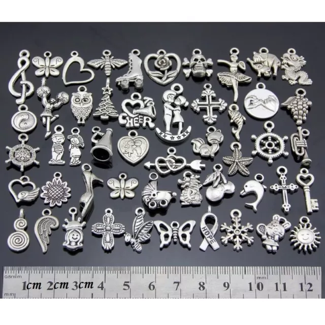 Wholesale Bulk Lots Tibetan Silver Mix Pendants Charms Jewelry Findings Y44