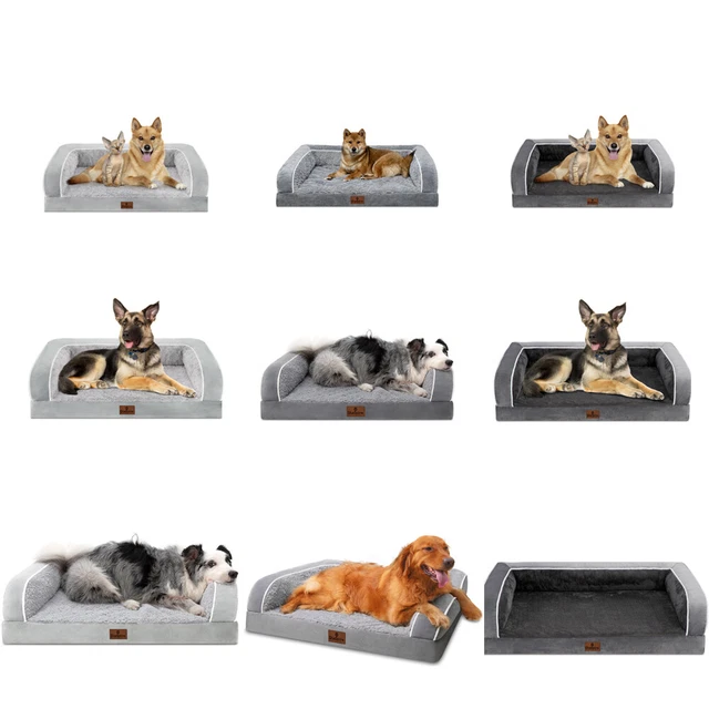 Super Soft Orthopedic Dog Bed Memory Foam Bolster Pet Couch for M/L/XL/XXL Dogs
