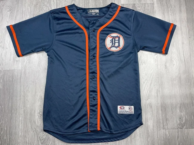 Youths Navy Blue & Orange Detroit Tigers Baseball Jersey by True Fan Youth Large