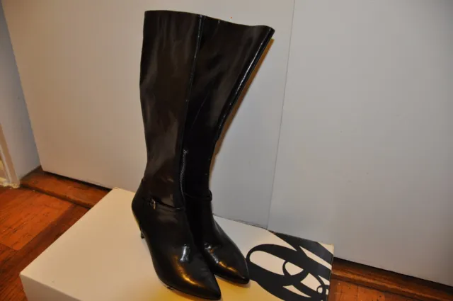 NEW Nine West  Pointed Toe Leather High Boot 6.5 M