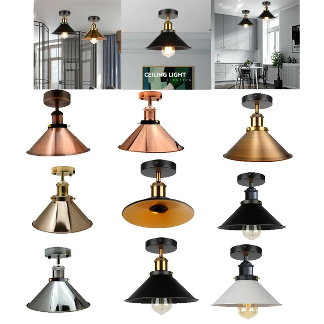 Deckenleuchte Modern Industrial Vintage Stil Armaturen Metall Unterputzschirm