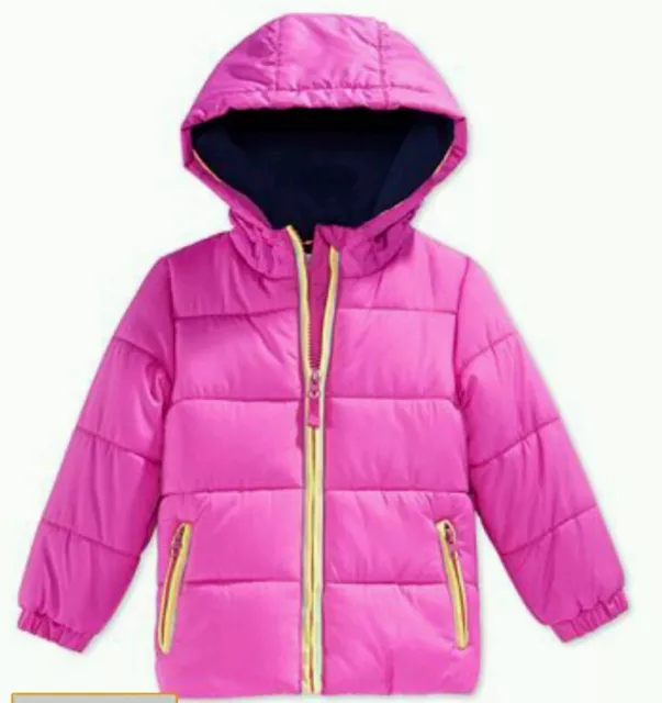 Carter's Little Girls' Violet Contrast-Trim Puffer Coat Sz 6X (MSRP  $65) Sz 6x