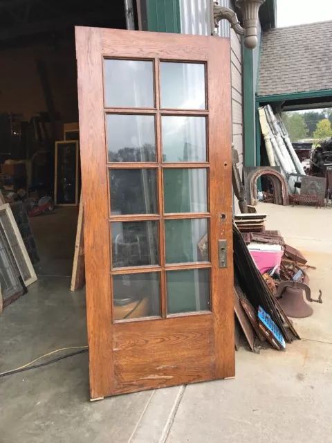 AN 492 antique oak 10 light entry door 35 15/16 x 83.5