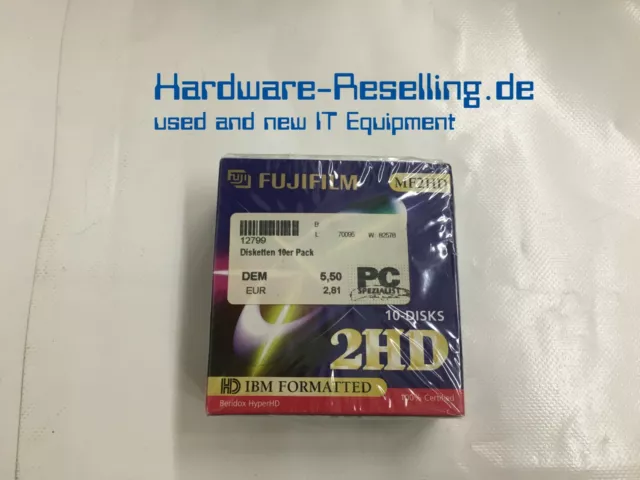 Fujifilm MF2HD Disquettes 10er Paquet IBM Formatée Neuf Emballage D'Origine