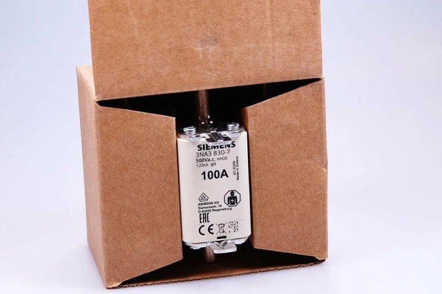 SIEMENS 3NA3830-7 Nh-Fusible,NH00 ,En : 100 A, Gg Emballage ( Vpe 3 Pièce)