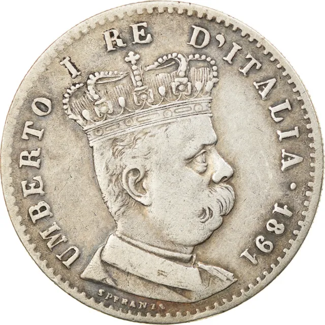 [#876000] Monnaie, Eritrea, Umberto I, Lira, 1891, Roma, TTB, Argent, KM:2
