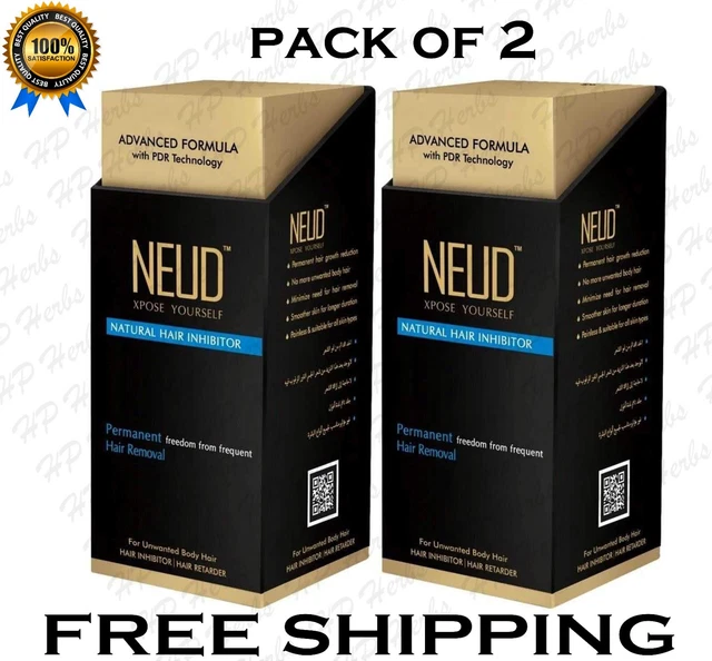 Paquet De 2 NEUD Herbes Naturel Cheveux Inhibiteur Permanent Hair Removal Cream
