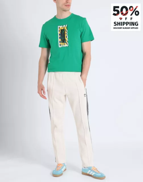 BIKKEMBERGS T-Shirt Size M Print Logo Green Short Sleeves Round Collar
