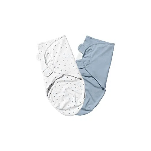 Paquete de 2 pañales ajustables para bebé Swaddleez azul polvoriento