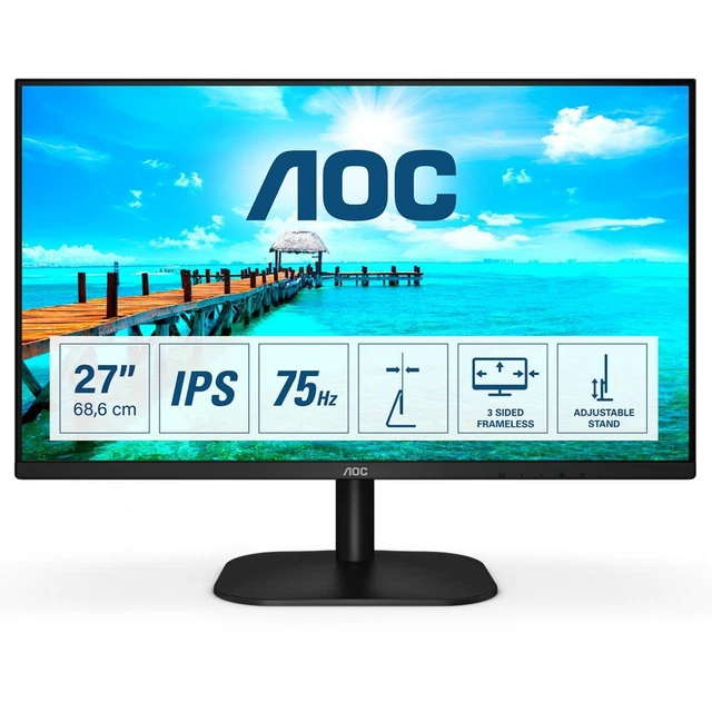 68,6cm/27'' (1920x1080) AOC 27B2DA 16:9 4ms HDMI VGA DVI VESA Speaker Full HD Bl