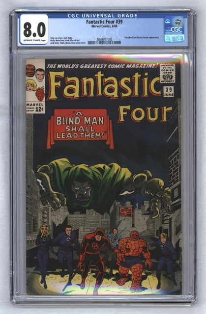 Fantastic Four #39 1st App & Cover Daredevil w/ FF Doctor Doom 1965 CGC 8.0
