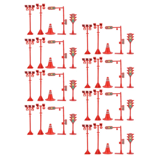 8 Set Cartelli Stradali-Barricate-Ornamenti Modello Semaforo Numero Bambino