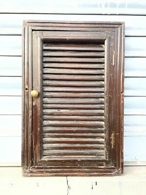 Old Vintage Rare Unique Handmade Fine Iron Jali Fitted Wooden Window Door