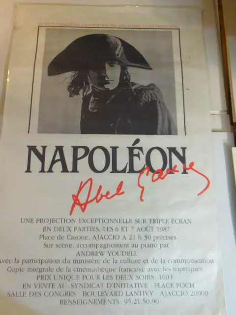 Affiche NAPOLÉON Abel Gance Ajaccio 1987 Bon état 120x160 cm Corse