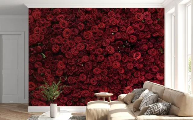 3D Red Rose Flower Wallpaper Wall Murals Removable Wallpaper 110