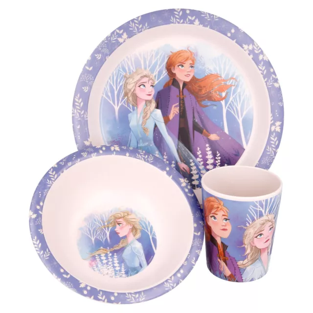 Frozen 3Pcs Wooden Kids Dining Set - Plate, Bowl and Tumbler Dinner Set
