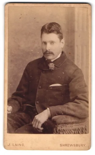 Photography J. Laing, Shrewsbury, Castle Street, Man in the Jacket with Beard