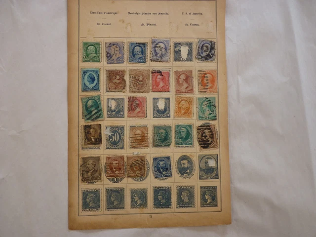 Usa Old Stamps Hinged On Double Sided Album Pages (P24)