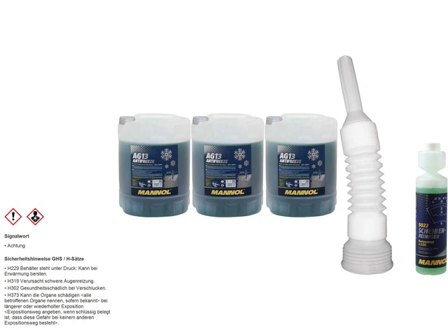 Tubo antigelo radiatore 30 L Mannol Hightec antigelo AG13 -40°C verde G13