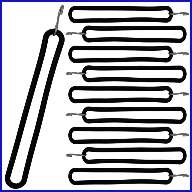 10 Spanngummis 250 Mm Mit Haken – UV-beständig Für Planen, Anhänger & Netze