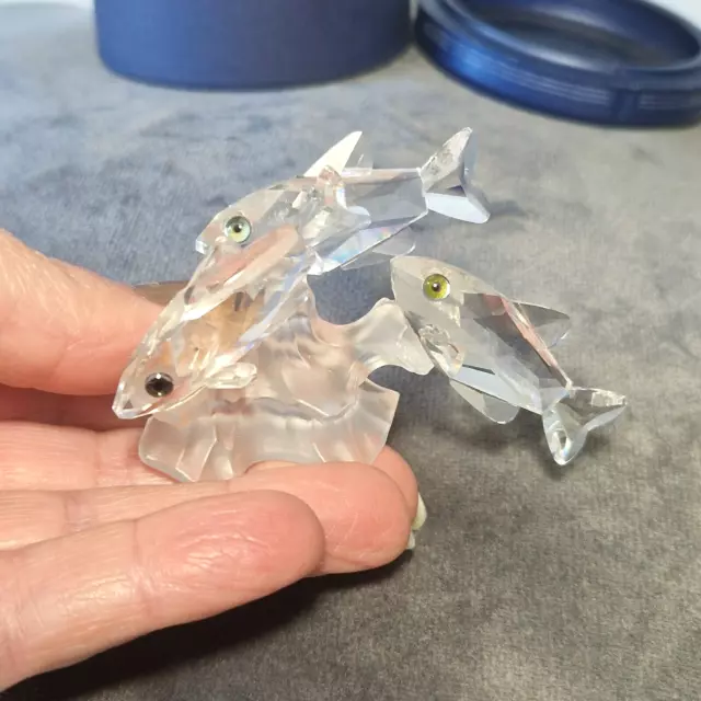 🔅 Swarovski figurine banc de 3 poissons en cristal