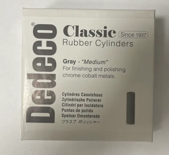 DEDECO CLASSIC GREY RUBBER CYLINDERS 15/16" X 1/4"- 100/bx - 4591