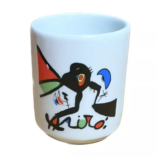 Joan Miró Vintage Tasse - 80er Jahre Becher ohne Henkel Kunst Art Mug 80s