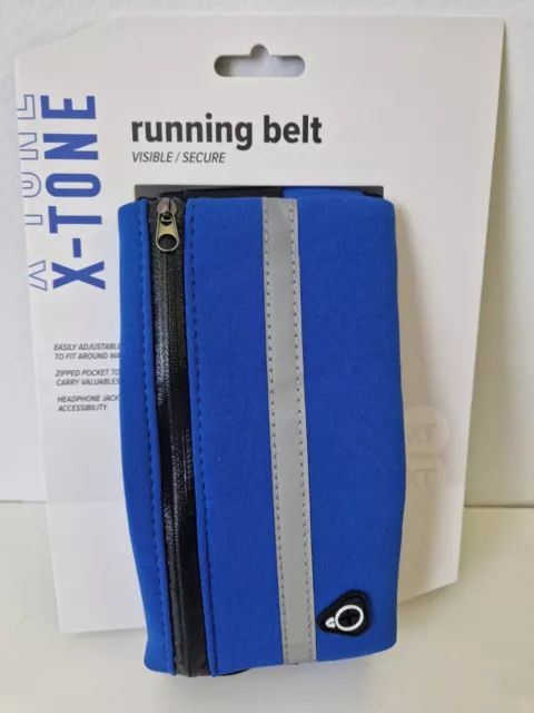 X-Tone Fitness Laufgürtel (sichtbar/sicher) blau