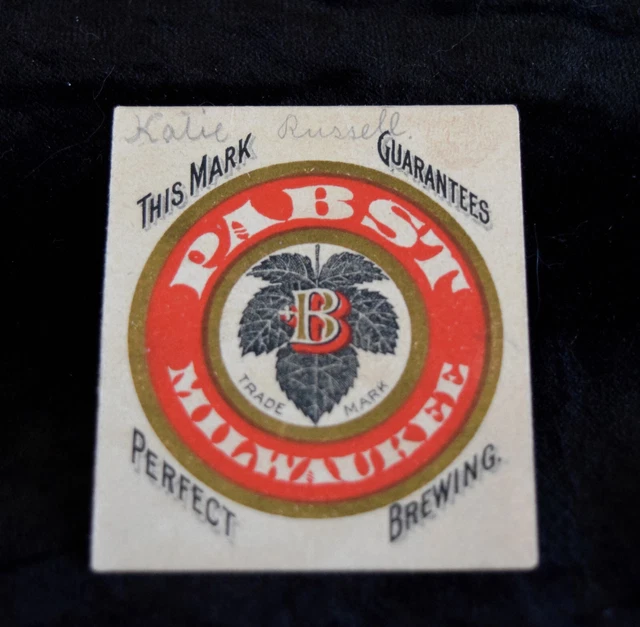 Trade Card Pabst Brewery Milwaukee WI Small Calendar Square 1895-6  1 3/4" Sq.