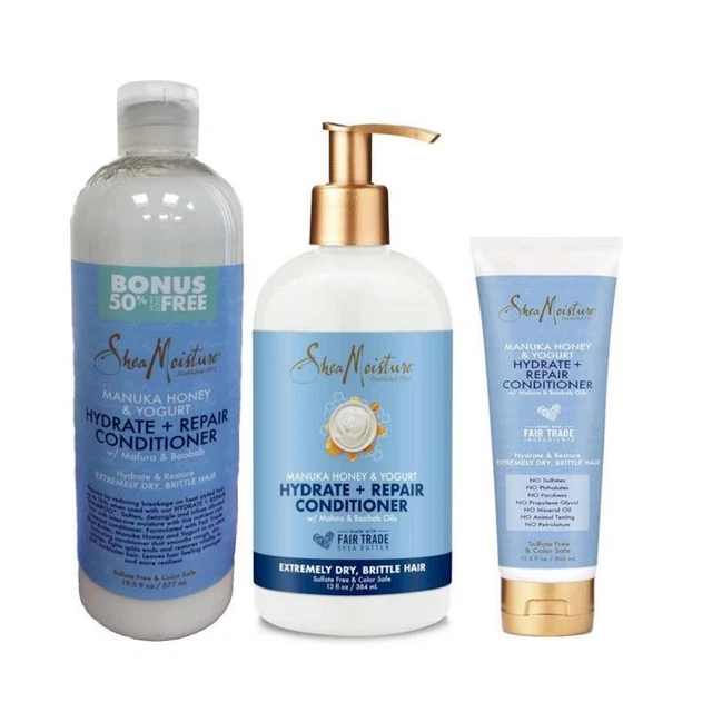 Lot De 2 Soins Shea Moisture Miel Manuka & Yogourt - Hydratation Et Réparation - 118 Ml