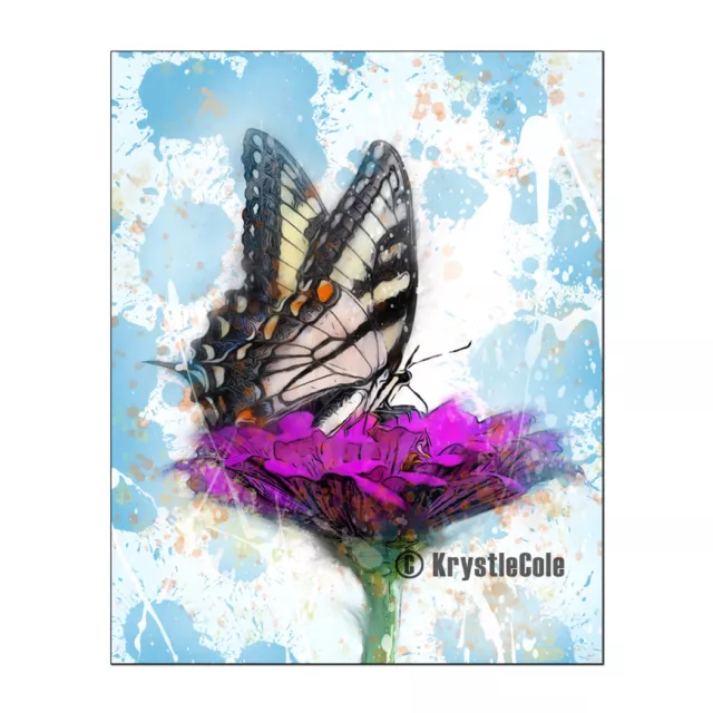 Butterfly Art Print on PAPER or CANVAS. Original Artwork by Krystle Cole