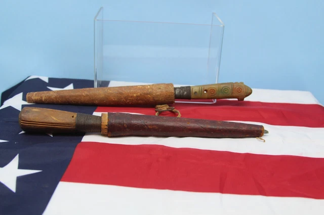 19th Century ? Antique Algerian Flyssa Knife  W/ Leather Sheath.Plus 1 Knife