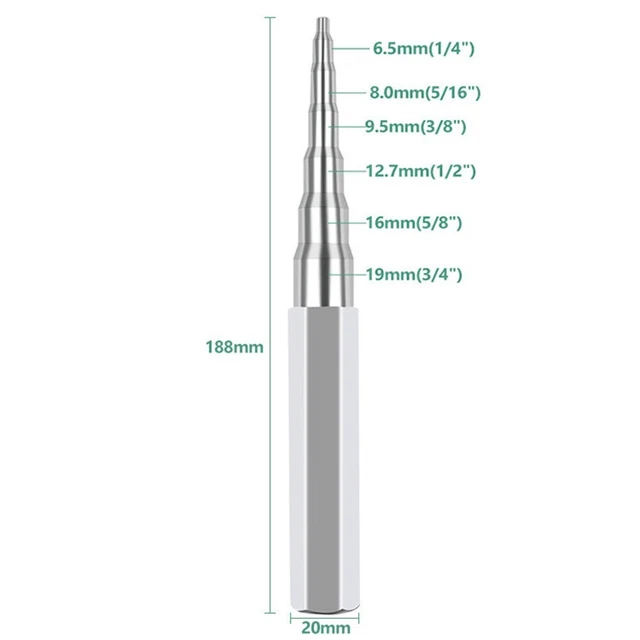 Outil D'expansion De Tuyau En Cuivre 6 En 1 - 6 Tailles De Forets (6 à 19 Mm) - Pour Perceuse électrique - Travaux Climatisation, Plomberie