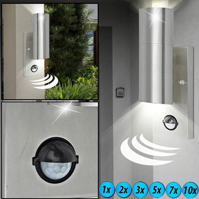 Lampe Extérieur Dakar Avec Détecteur Mouvement - Acier Inoxydable IP44