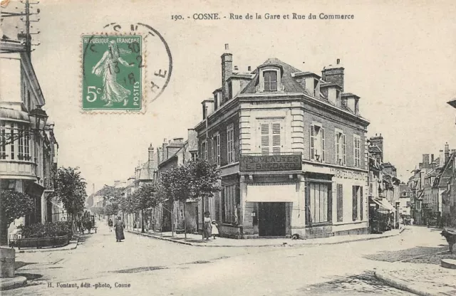 COSNE - rue de la gare et rue du commerce
