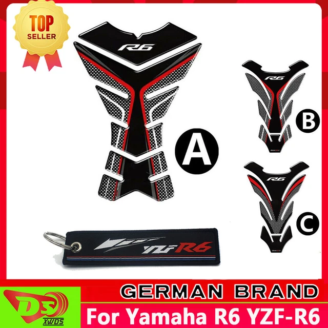 For Yamaha R6 YZF-R6 New 3D Tank Traction Gas Pad Knee Fuel Side Grips Decals