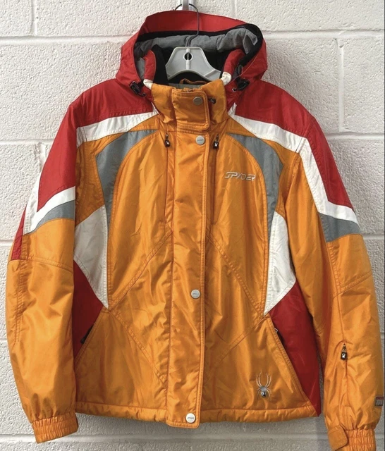 WOMEN S SPYDER SKI Snowboarding Jacket Coat Med 12 Orange Hood