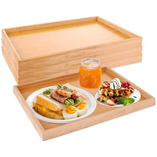 Lot De 3 Plateaux Repas Compartimentés – Mélamine – Années 70 – Orange