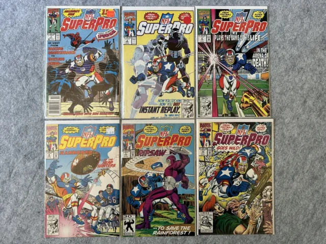Marvel Comics NFL SuperPro Lot of 6 - Issues # 1, 3, 4, 5, 7, & 10