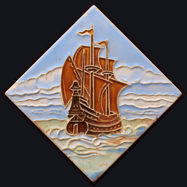 Attractive Original  antique Art Deco tile C 1930 Jeffrey Tiles England