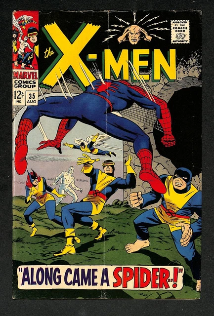 X-Men #35 - Classic Spider-Man cover & cross-over - Marvel - Roy Thomas (KB) 62