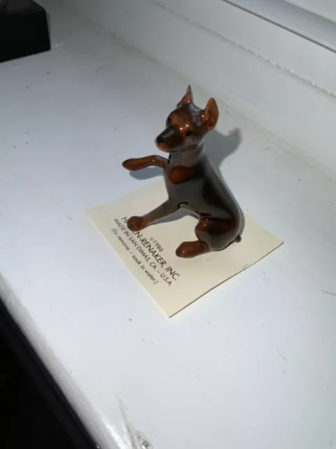 Vintage Hagen-Renaker Inc Doberman Porcelain Dog Miniature  2” Figurine