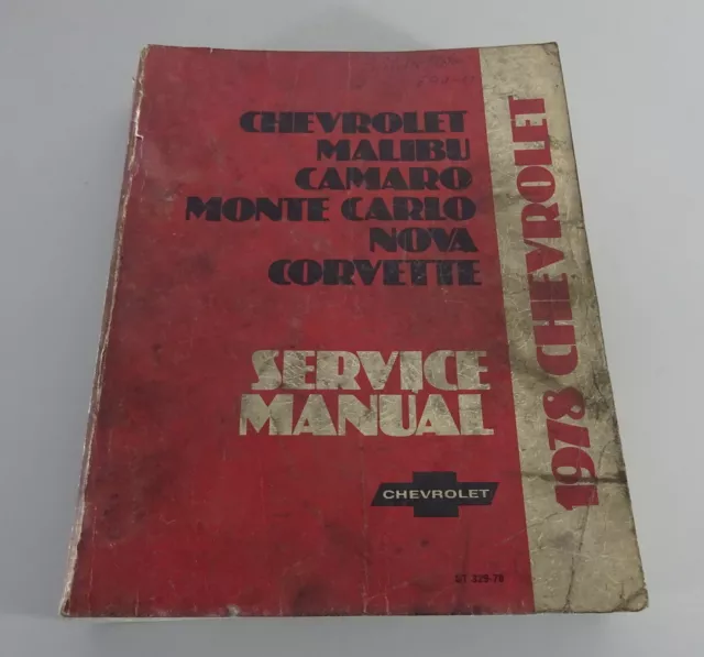 Manuale Officina Chevrolet Corvette C3/Malibu/Camaro/Nova dal 1978